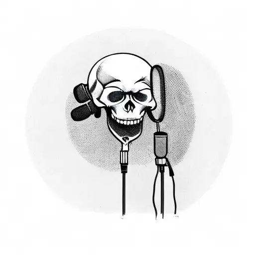 Skull With Microphone In Mouth