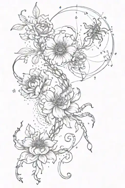 Flower And Scorpio Constellation
