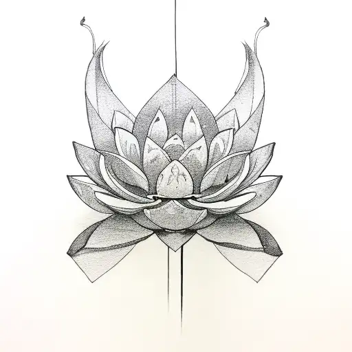 Katana Cut In Half With Lotus Flowers