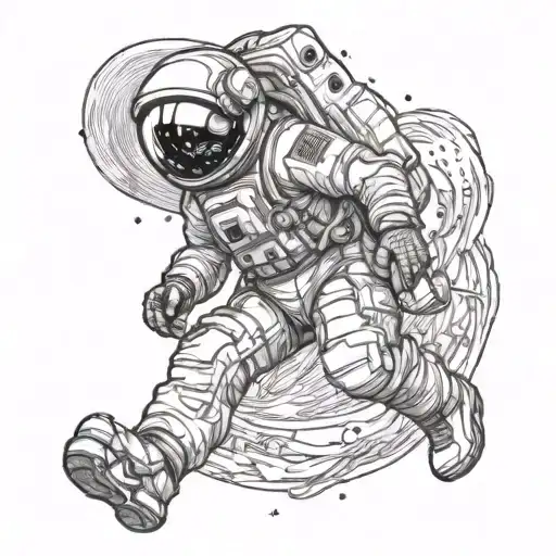 Astronaut Flying A Banana Into Space