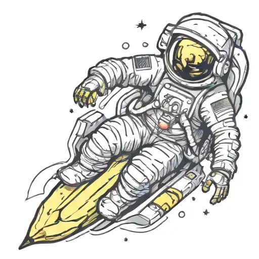 Cosmonaut Riding A Banana Into Space