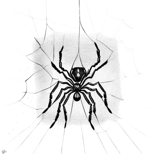 Spider Coming Down On Web