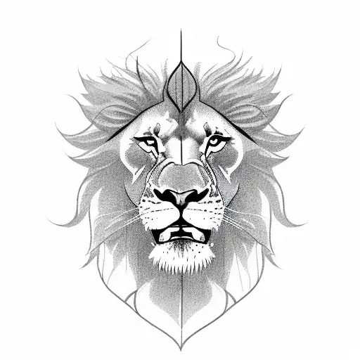 Mean Lion With Jesus Face