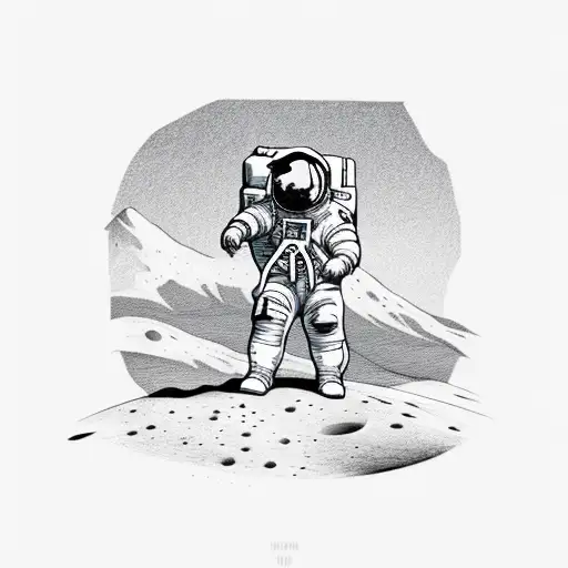 Astronaut Standing On The Moon