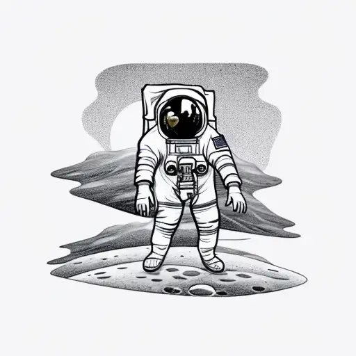 Astronaut Standing On The Moon