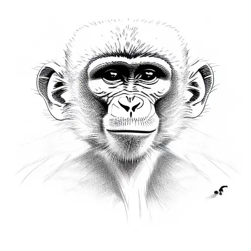 A Monkey Walking With A Backpack