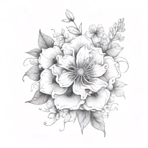 July August November Birth Flower Bouquet