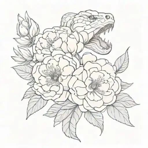 Snake Peonies With Flowers