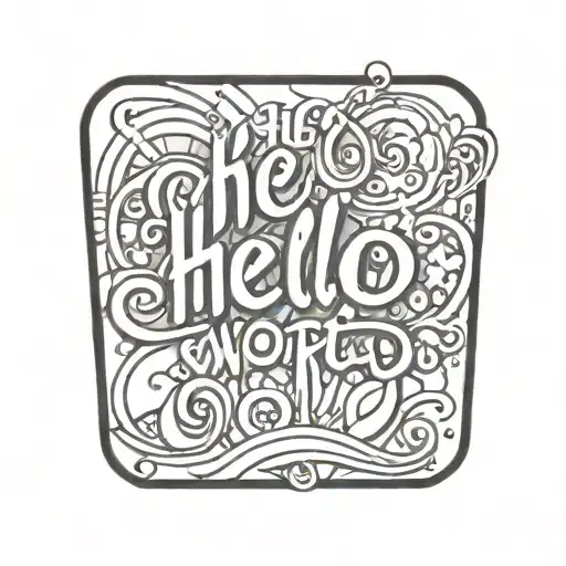 Hello World Text In Modern Design