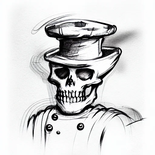 Skeleton Wearing Chef Hat