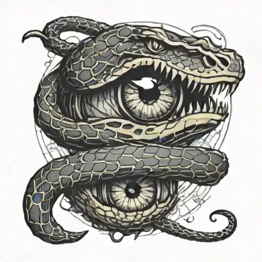 Evil Snake Fighting Eye Inside