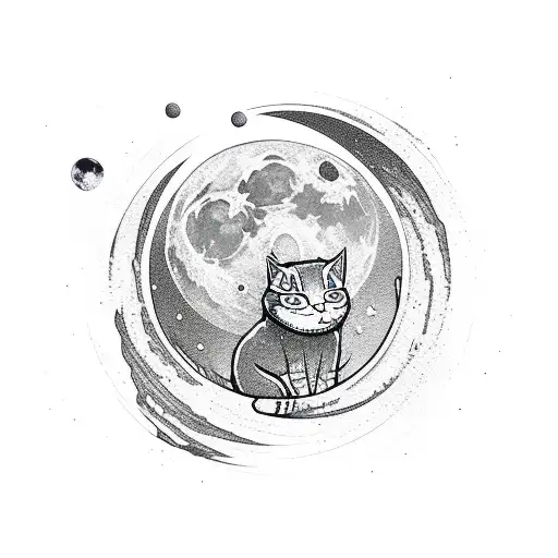 Moon Cat Silhouette