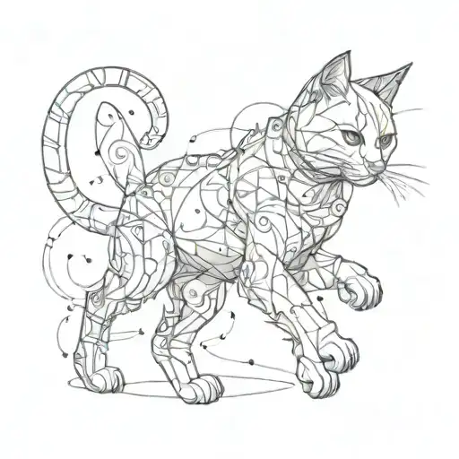 Combine Dance Movements With Cat Imagery For A Unique And Dynamic Tattoo Concept
