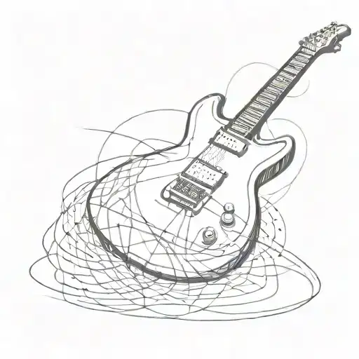 An Abstract Geometric Design Inspired By The Sound Waves Of An Electric Guitar Solo