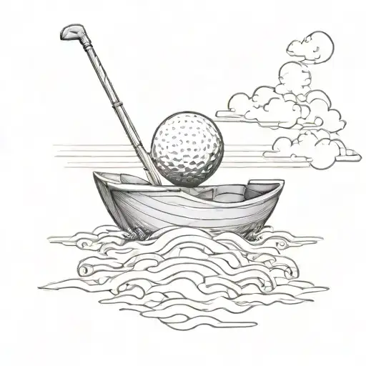 A Golf Ball Morphing Into A Boat Sailing On A Sea Of Gold Bars