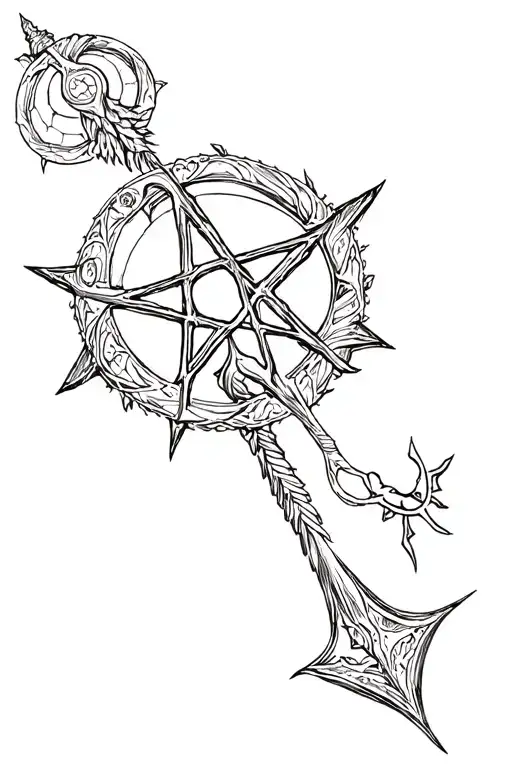 Witch Symbol Incorporating Elements