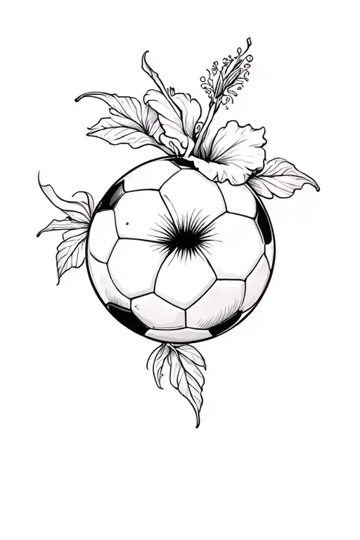 Hibiscus And Soccer Ball