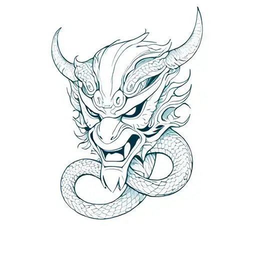 Oni Mask With Snake