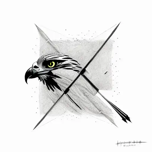 Hawk Midflight Pierced Through From Below With Arrow