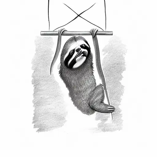 Sloth Hanging From A Christian Cross
