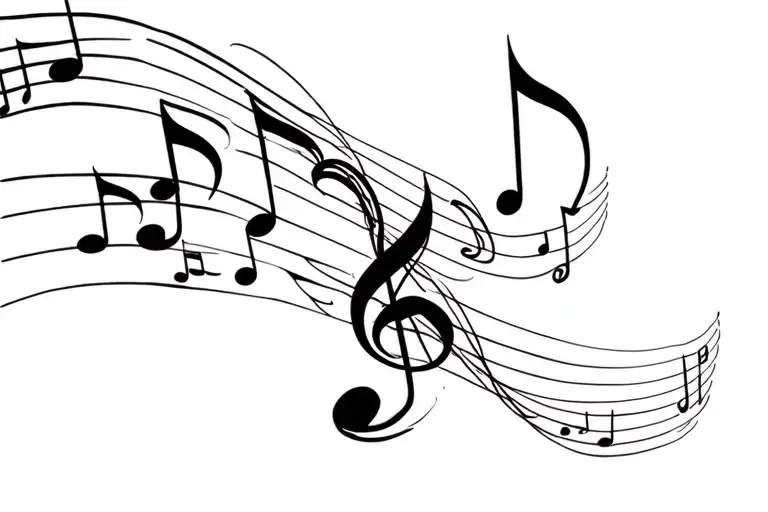 Music Notes Flowing