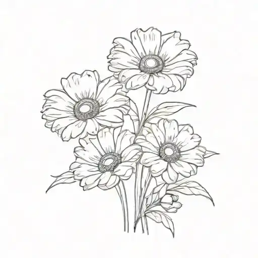 Daisy And Poppy Flowers Together