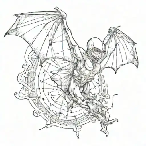 Fired Parachute And Bat Wings