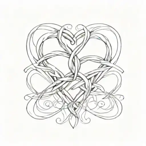 A Minimalist Sketch Of Intertwined Hearts Representing The Bond Between You And Your Wife
