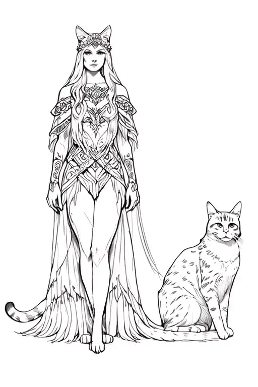 Freyja Standing With Cats