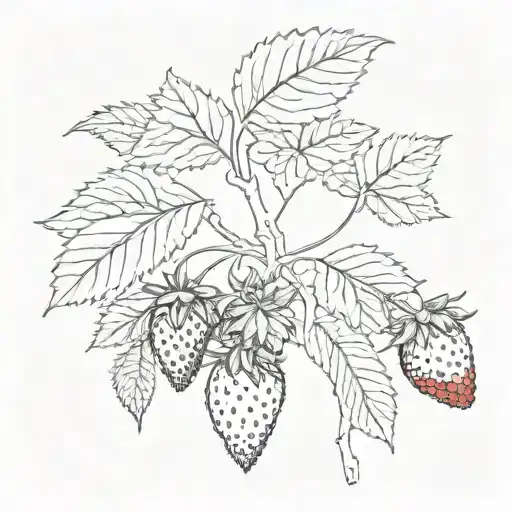 A Sketch Of A Strawberry Plant Growing From Your Grandmother's Hand