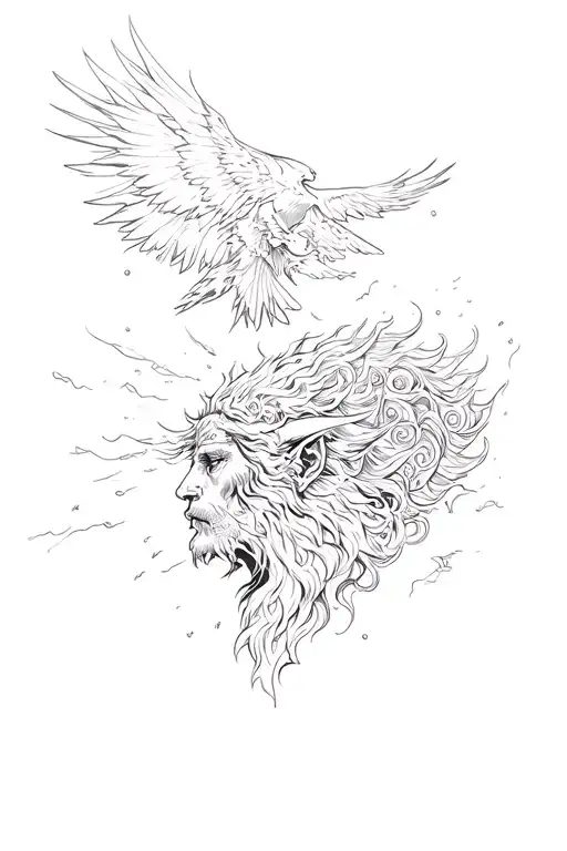 The Mind And The Mind Soaring Above Odin's