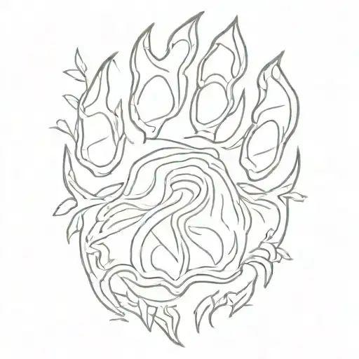 Bear Paw With Words Bear Strong