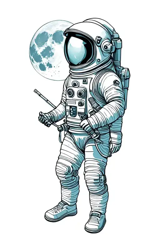 Astronaut Looking At Moon