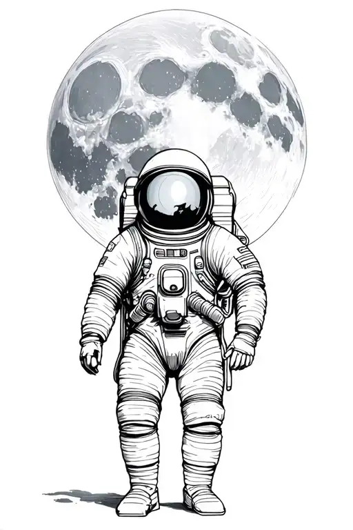 Astronaut Looking At Moon