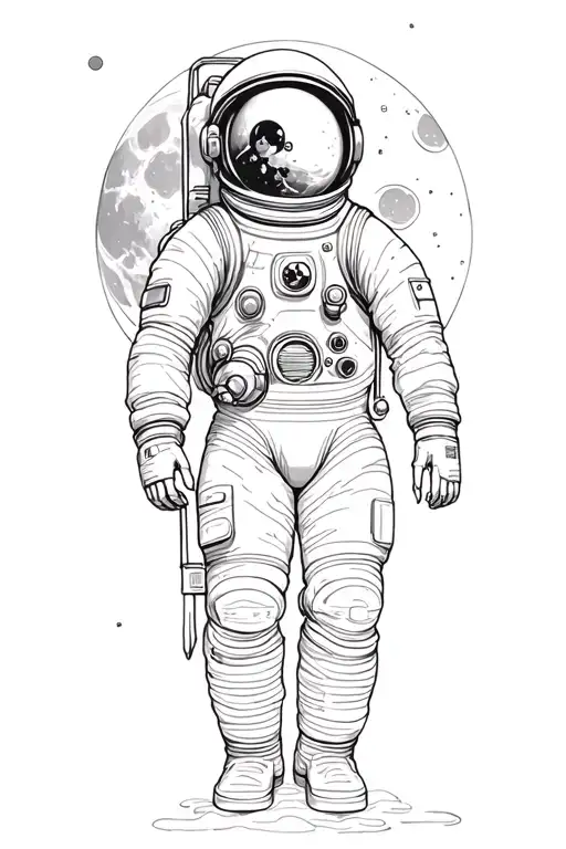 Astronaut Looking At Moon