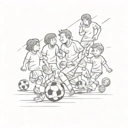 Depict A Symbolic Representation Of The Client's Love For Both Football And Family Time