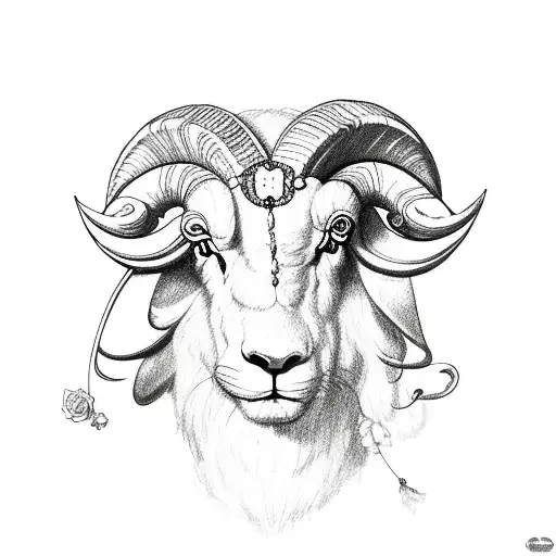 Ram With Rose And Rosary