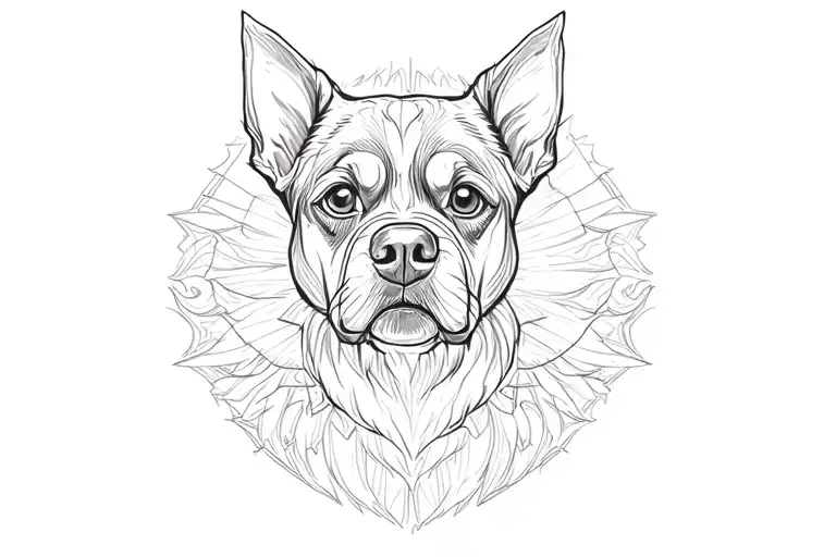 Dog Head Emerging Centrically In Symmetry