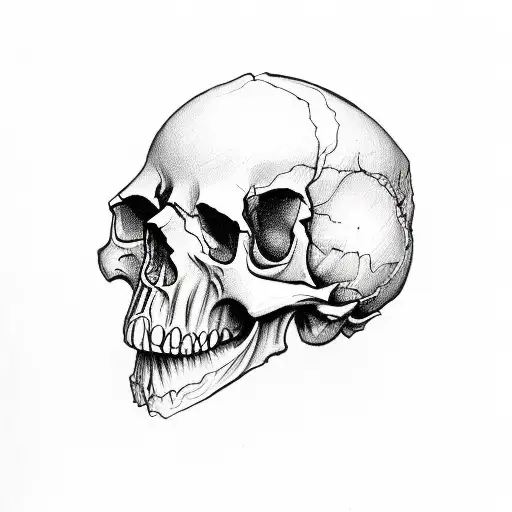 Skull Holding A Flower