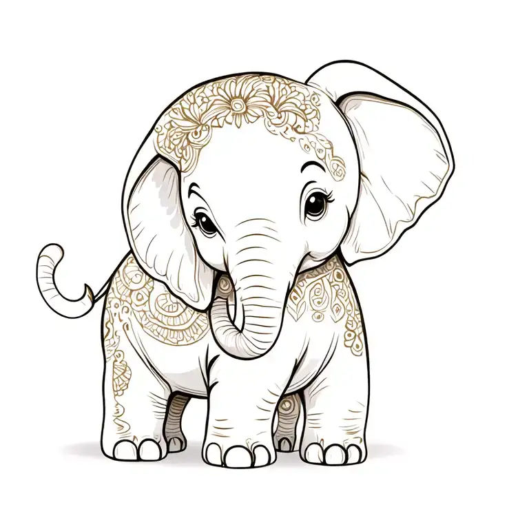 Baby Elephant With Mother Elephant