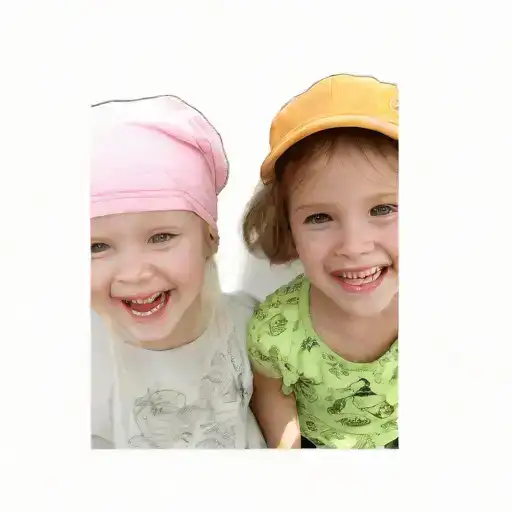 Two Little Girls Wearing Hats