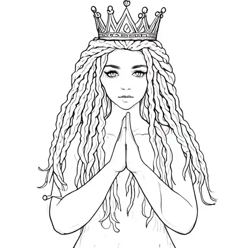 Girl Dreadlocks Wearing Crown Crossing Fingers Crossed