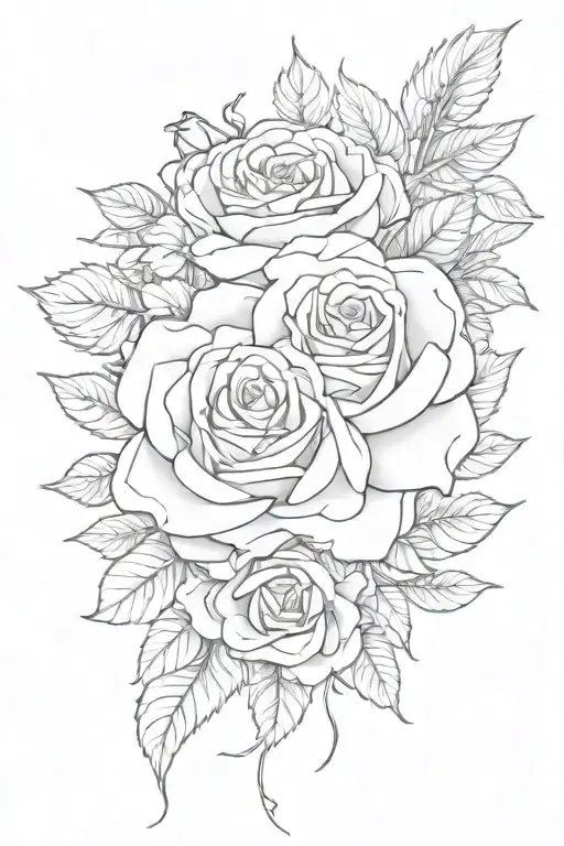 Rose And Crown Surrounded By Bold Flowers