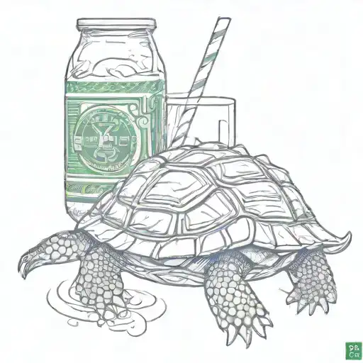 Turtle Drinking Heineken Beer