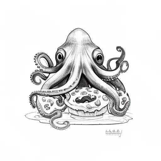 Octopus Eating A Muffin