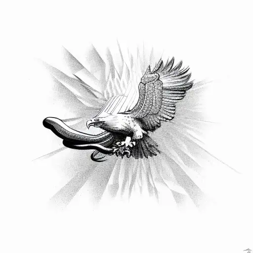 Eagle Grabbing Snake With Claws