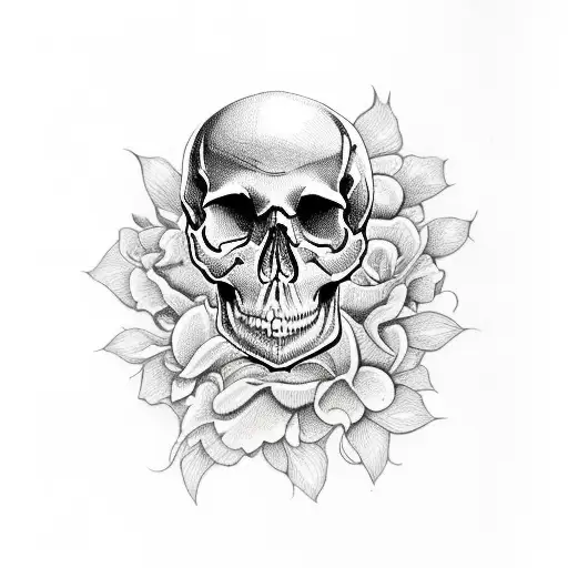 Skull With Flower