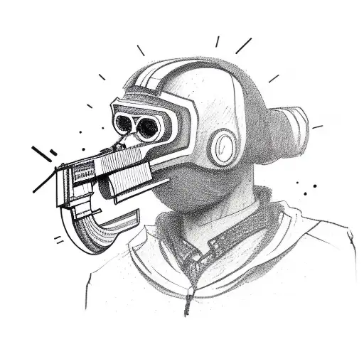 Hacker With Gangster Mask And Ak 47