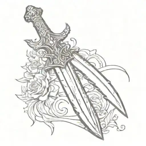 Straight Dagger With Gothic Detailled Decor