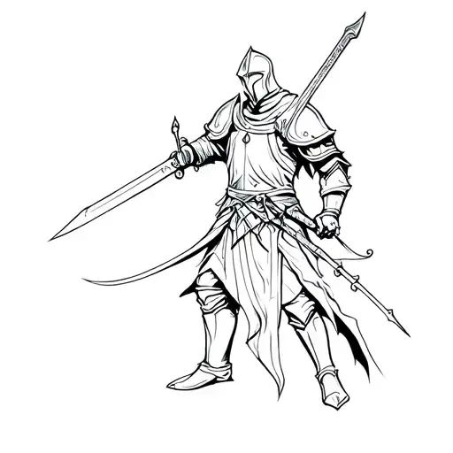 Knight Holding A Sword